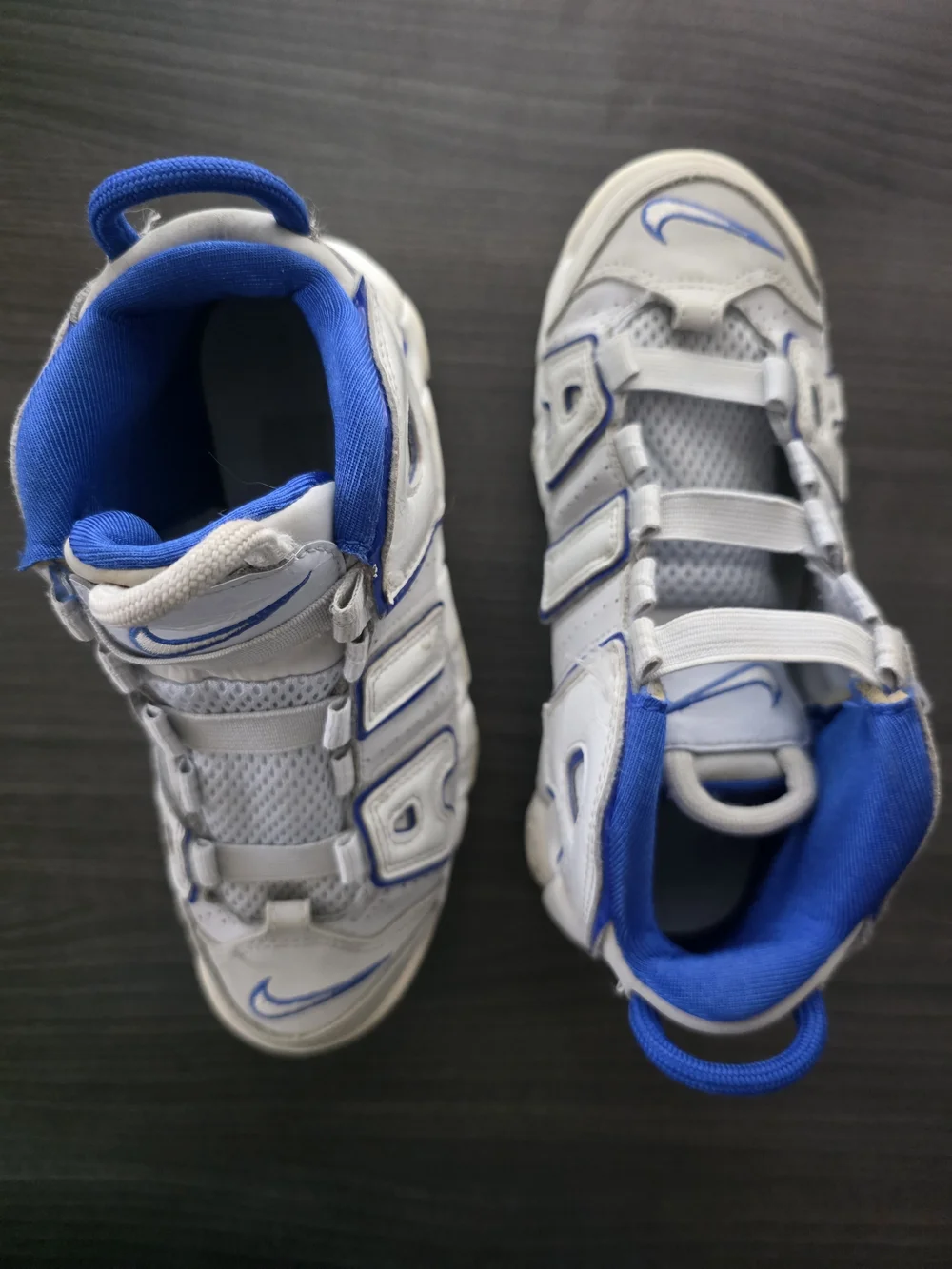 Nike Air More UpTempo Kids Summit White Racer Blue Sz 13.5y FN4858-100